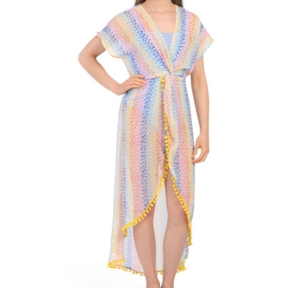 AMERICA & BEYOND RAINBOW  MAXI DRESS COVER-UP
